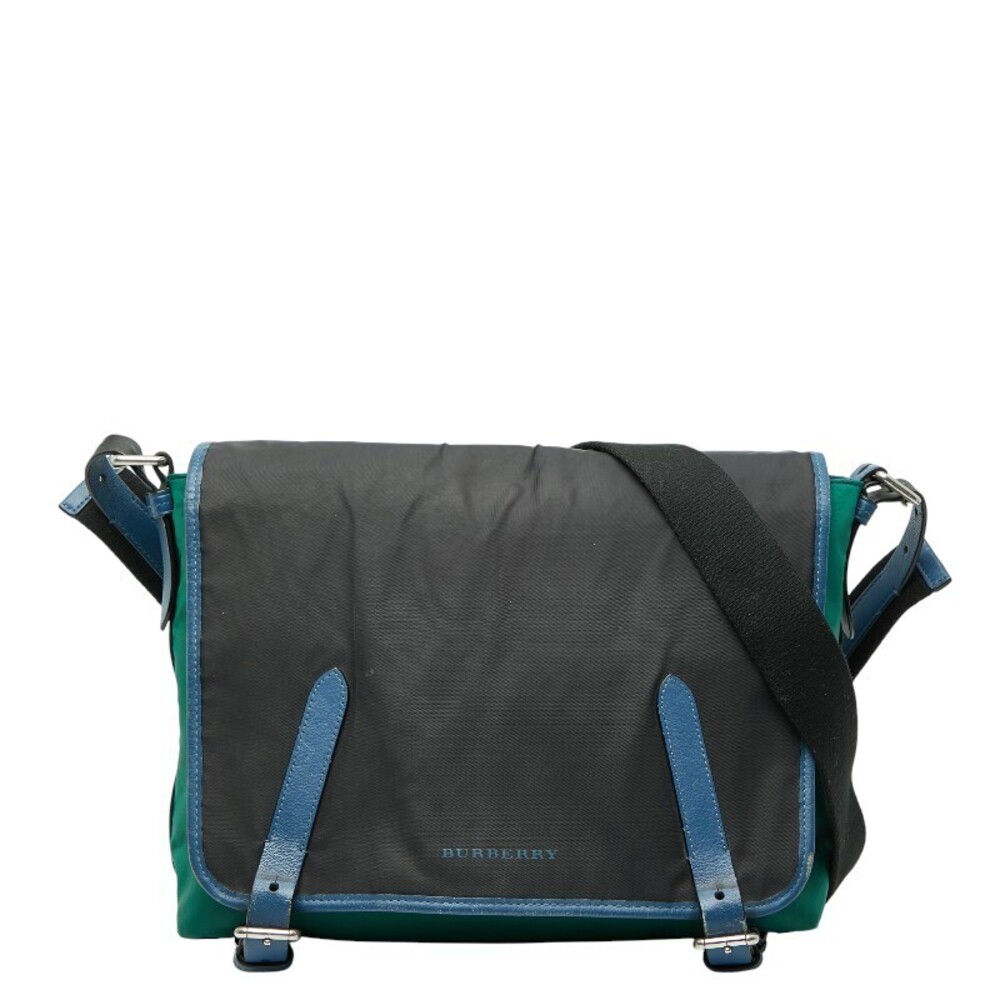 Burberry Messenger Bag Shoulder Black Multicolor Leather